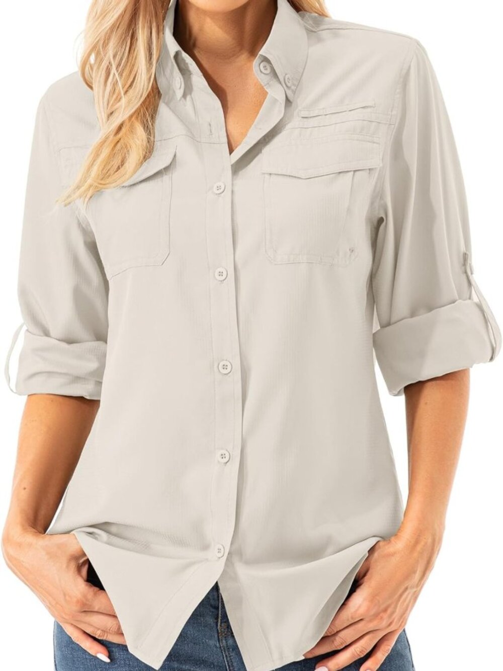 Women's UV Sun Protection Long Sleeve Safari Shirt - Quick Dry, Cool Outdoor